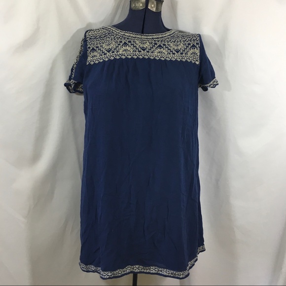 Lucky Brand Navy Blue Mini Dress Small Shift Tunic - Picture 1 of 8